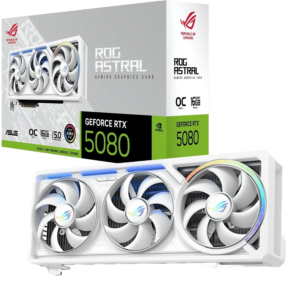 Asus ROG Astral GeForce RTX 5080 16GB GDDR7 OC White - XenCoreShopXenCoreShop