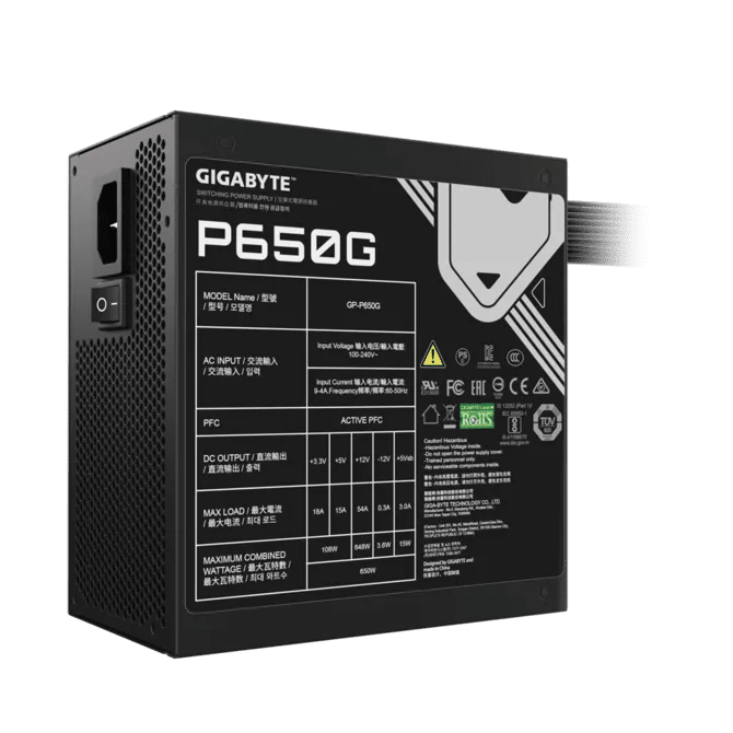 GIGABYTE GP - P650G PG5 - 650W - XenCoreShopXenCoreShop