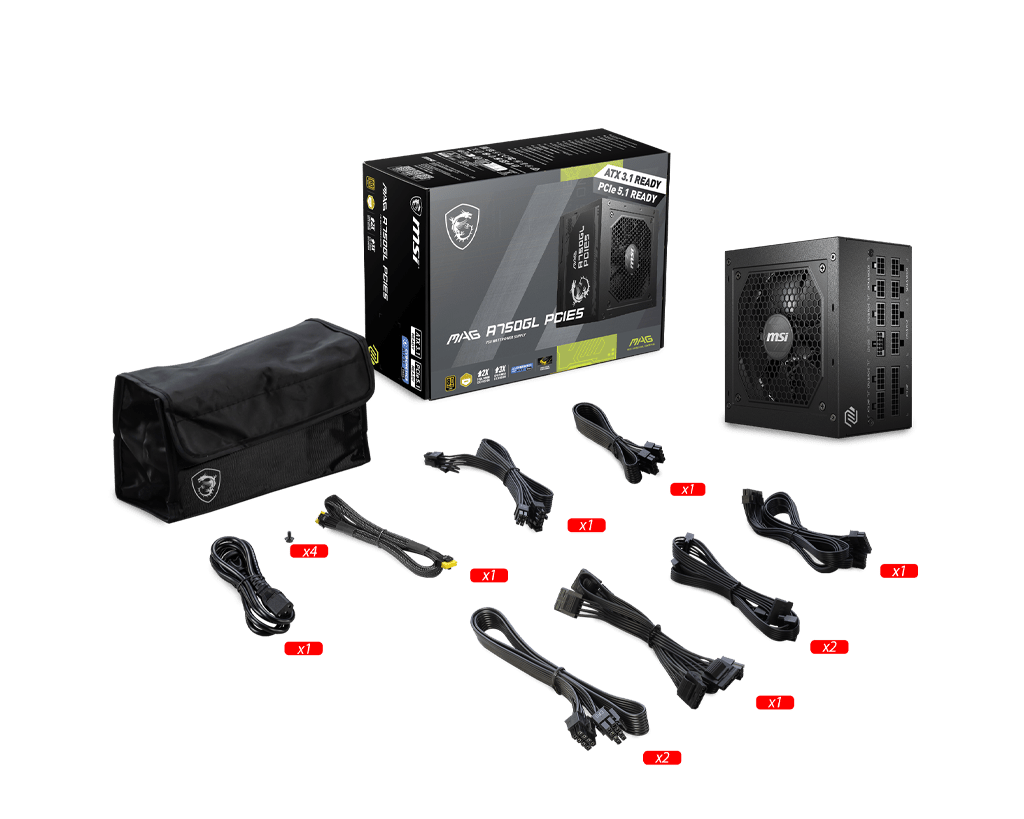 MSI MAG A750GL PCIE5 - 750W - XenCoreShopXenCoreShop